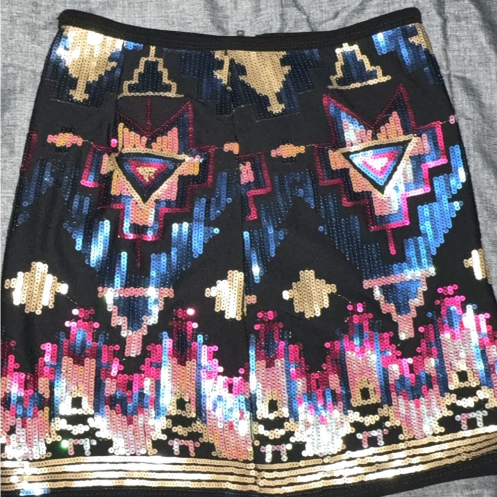 Sequin Embellished Black Skirt